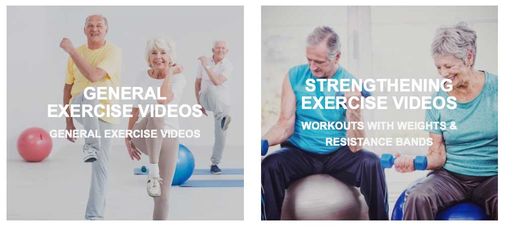 Elderly couples exercising and enjoying a fit life