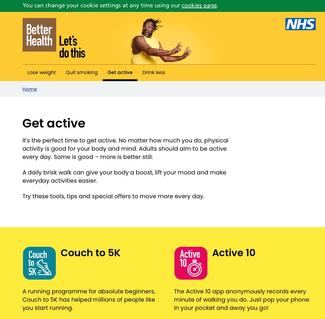 Get active with these apps from the NHS website